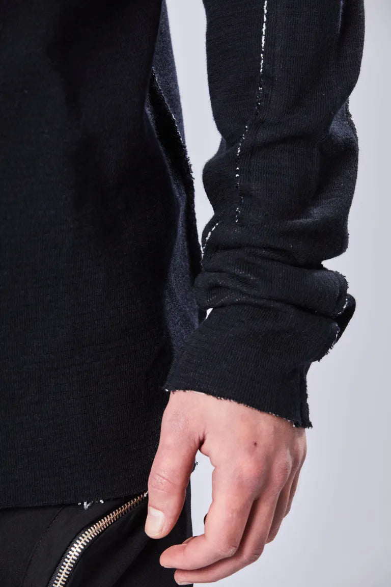 Black High Collar Doubleface Sweatshirt MTS 742