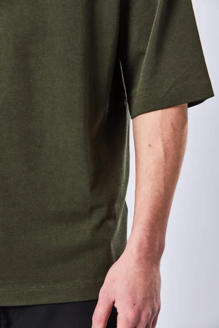 Hunter Green Relaxed Crew Neck Short Sleeve T-shirt MTS 754