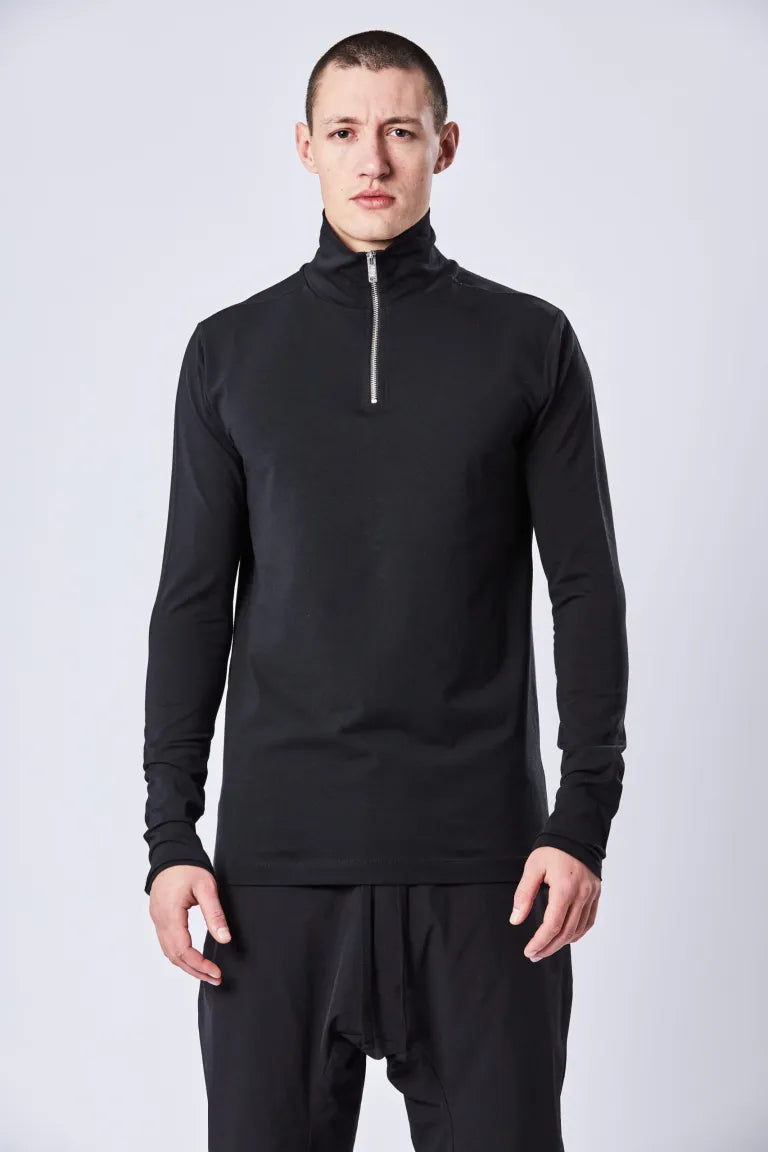 Black Zip Neck Long Sleeve Sweatshirt MTS 757 – The Archive