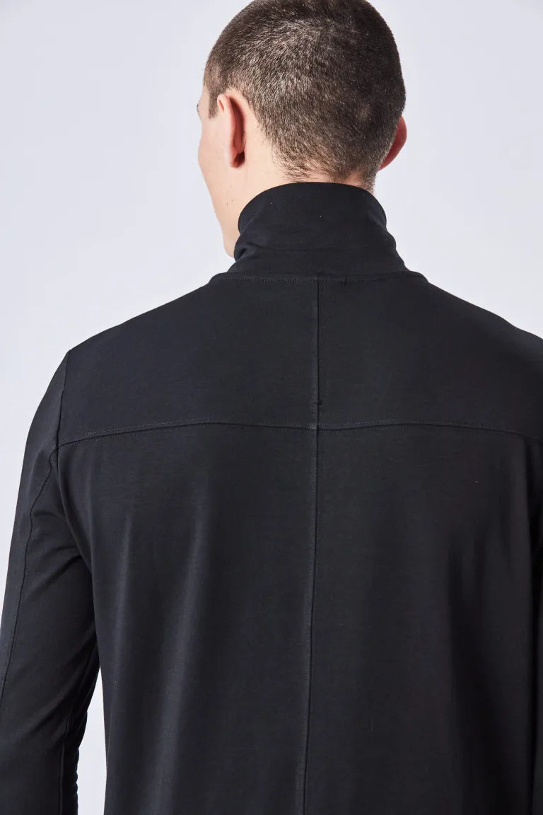 Black Zip Neck Long Sleeve Sweatshirt MTS 757