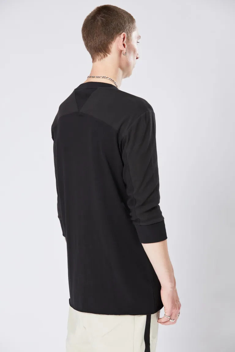 Black Round Neck Shirt 3/4 Sleeves MTS 762