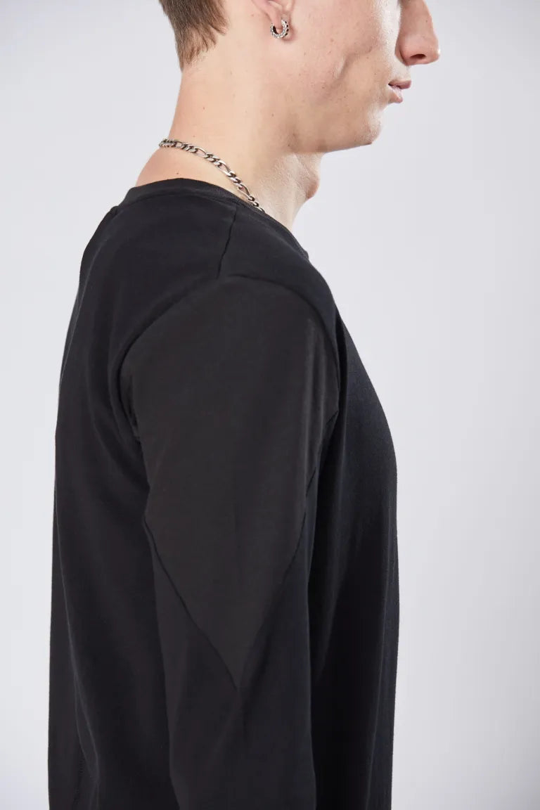 Black Long Sleeve Round Neck T-shirt MTS 770