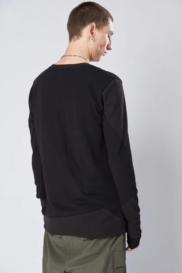 Black Long Sleeve Round Neck T-shirt MTS 770