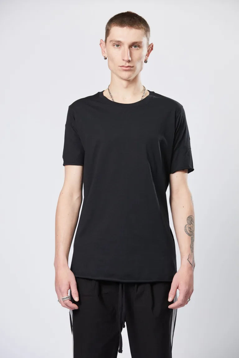 Black Round Neck Short Sleeve T-shirt MTS 784