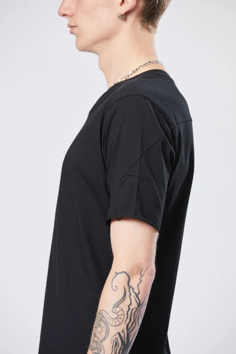 Black Round Neck Short Sleeve T-shirt MTS 784