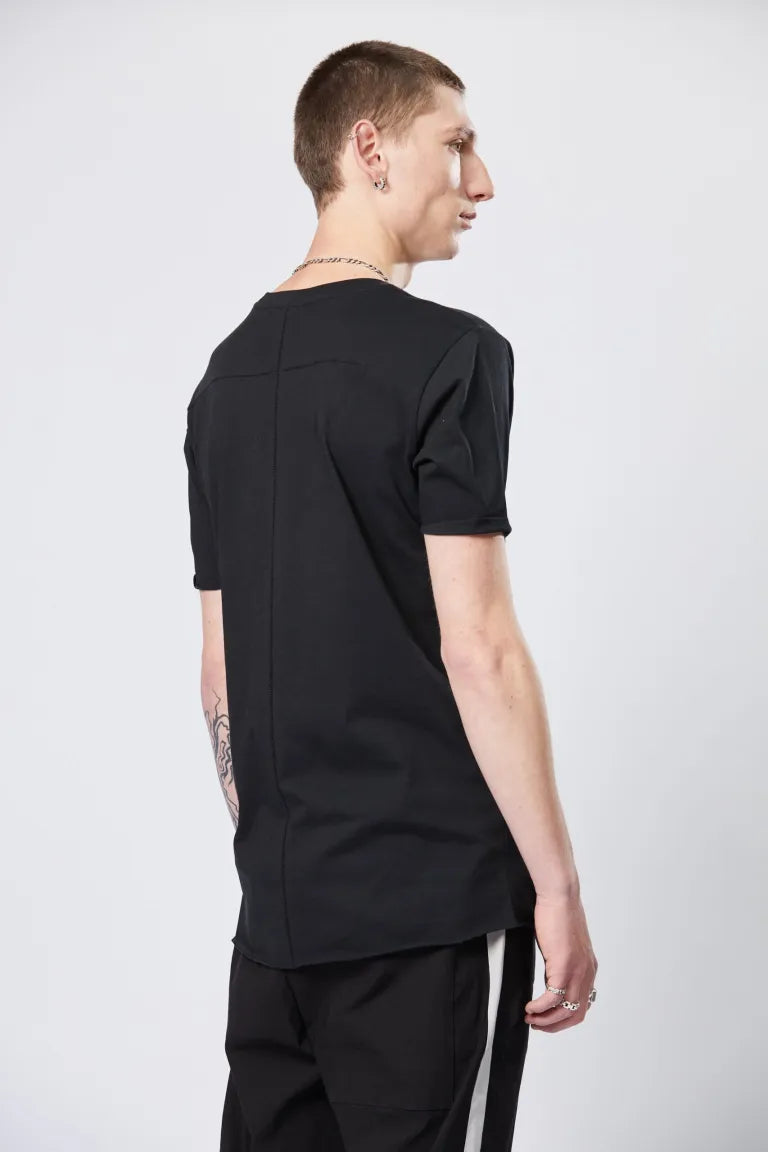 Black Round Neck Short Sleeve T-shirt MTS 784