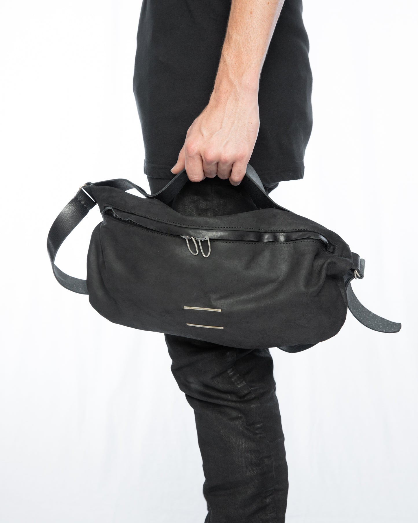 Matte Black Calf Leather Ontario Bumbag