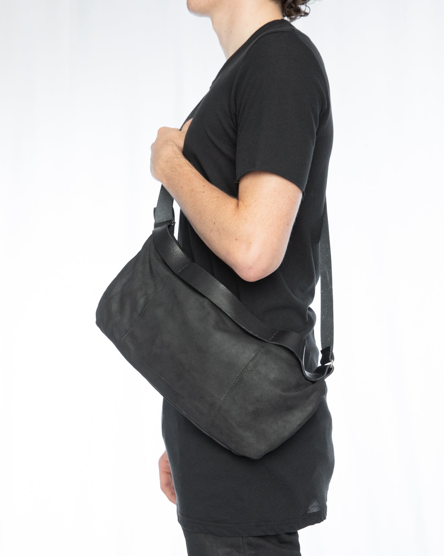 Matte Black Calf Leather Ontario Bumbag