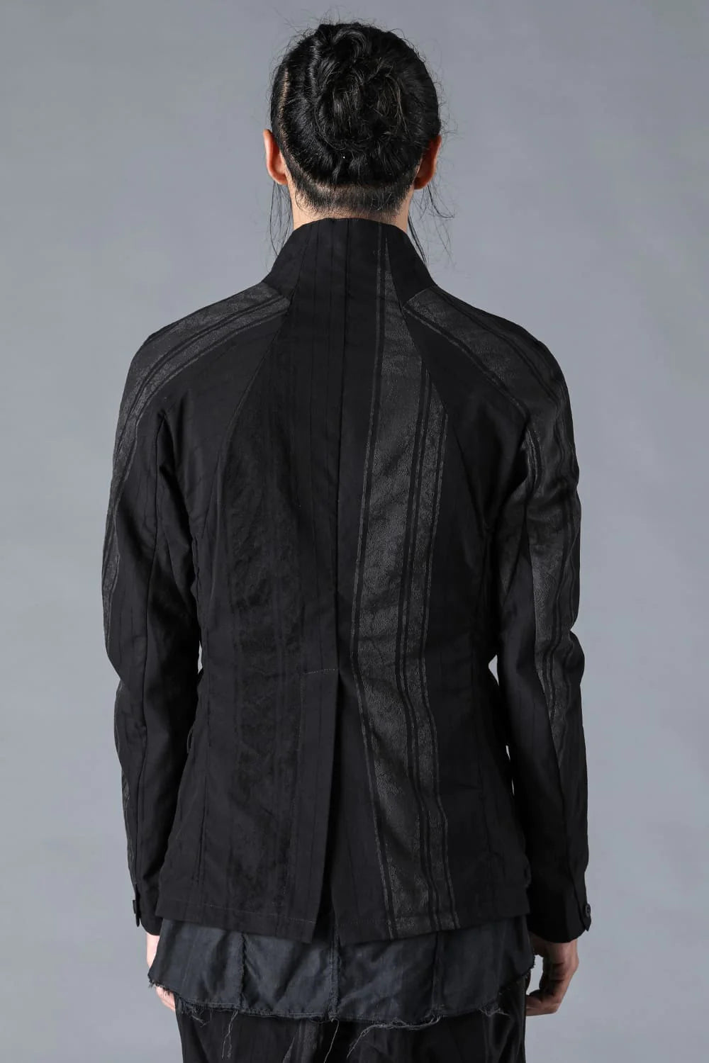 Black Crack Random Stripe Jacquard Jacket