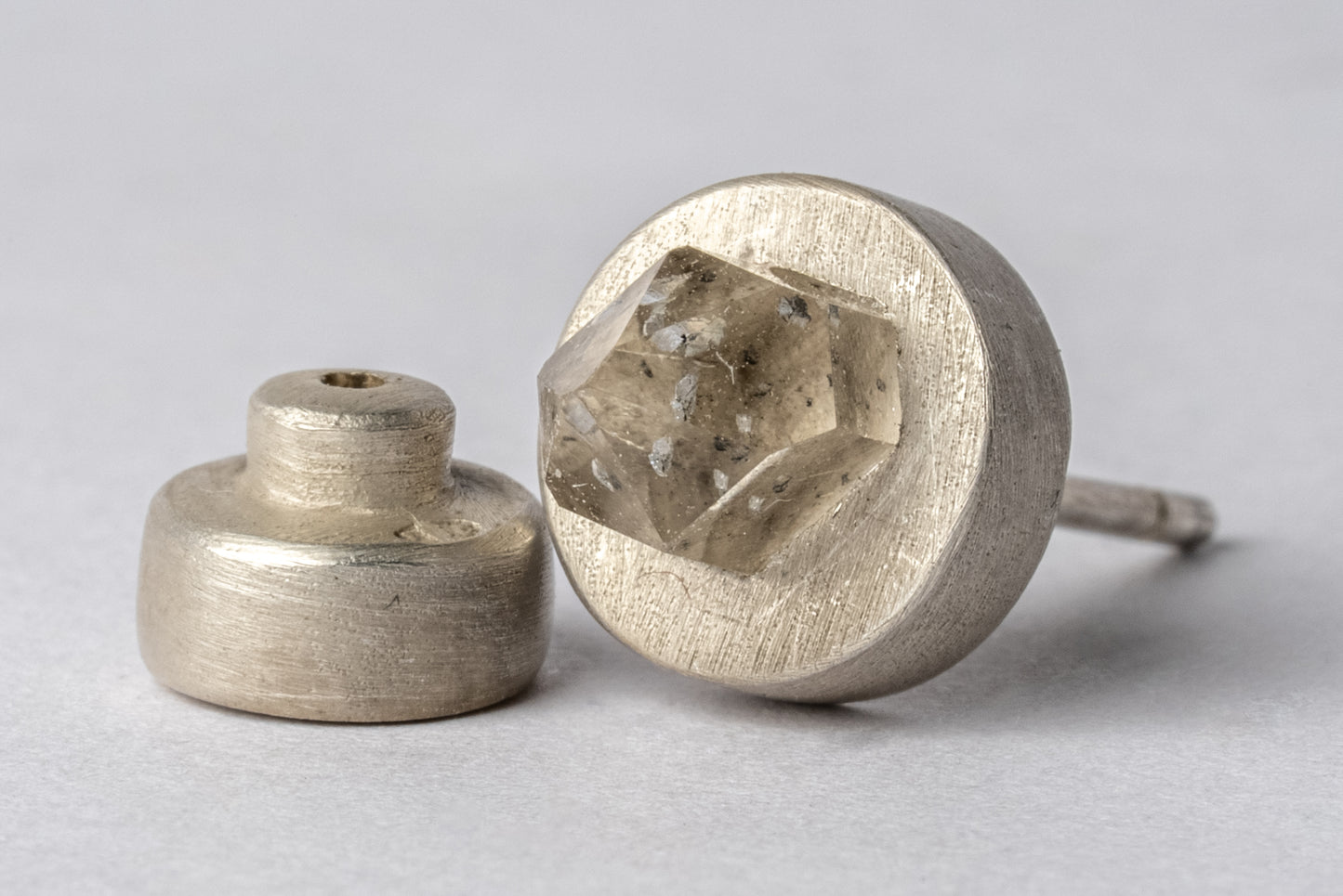 Stud Earring 9mm Herkimer Spike 1235-6-DA+HER