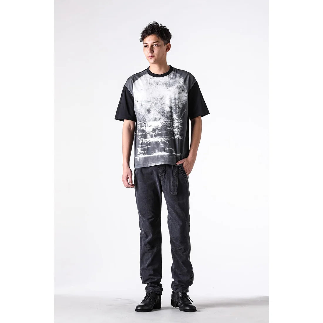 Black Printed Landscape T-shirt