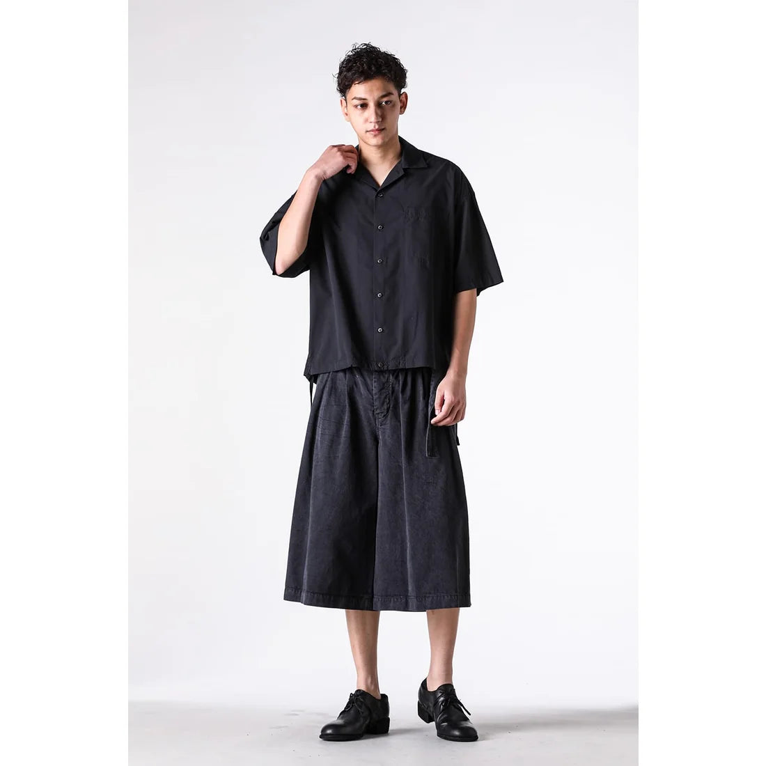 Black Tencel Washed S/S Shirt