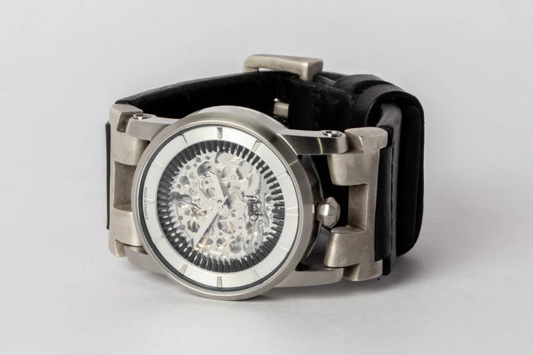 P4 X FOB Watch #5864 Straight Strap Buckle Silver Skeleton W130-012-0-KA-FLE