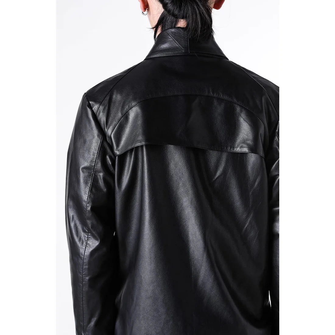 Black Luster Soft Steer Leather Shirt Jacket