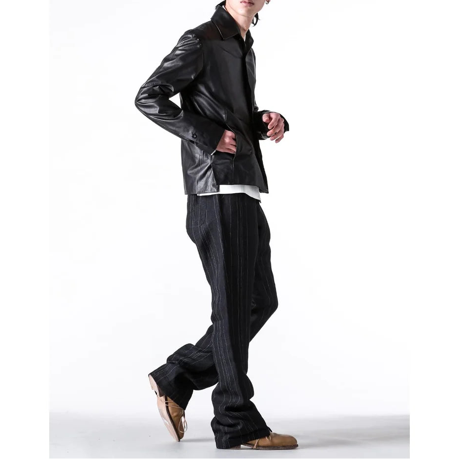 Black Luster Soft Steer Leather Shirt Jacket