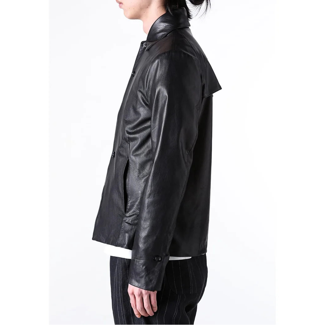 Black Luster Soft Steer Leather Shirt Jacket