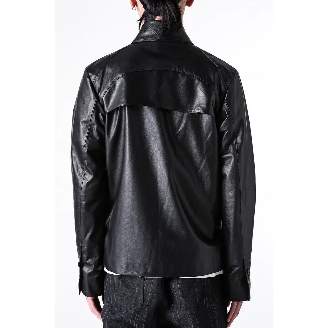 Black Luster Soft Steer Leather Shirt Jacket