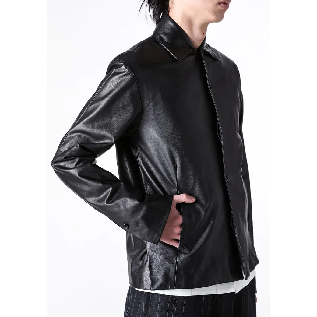 Black Luster Soft Steer Leather Shirt Jacket