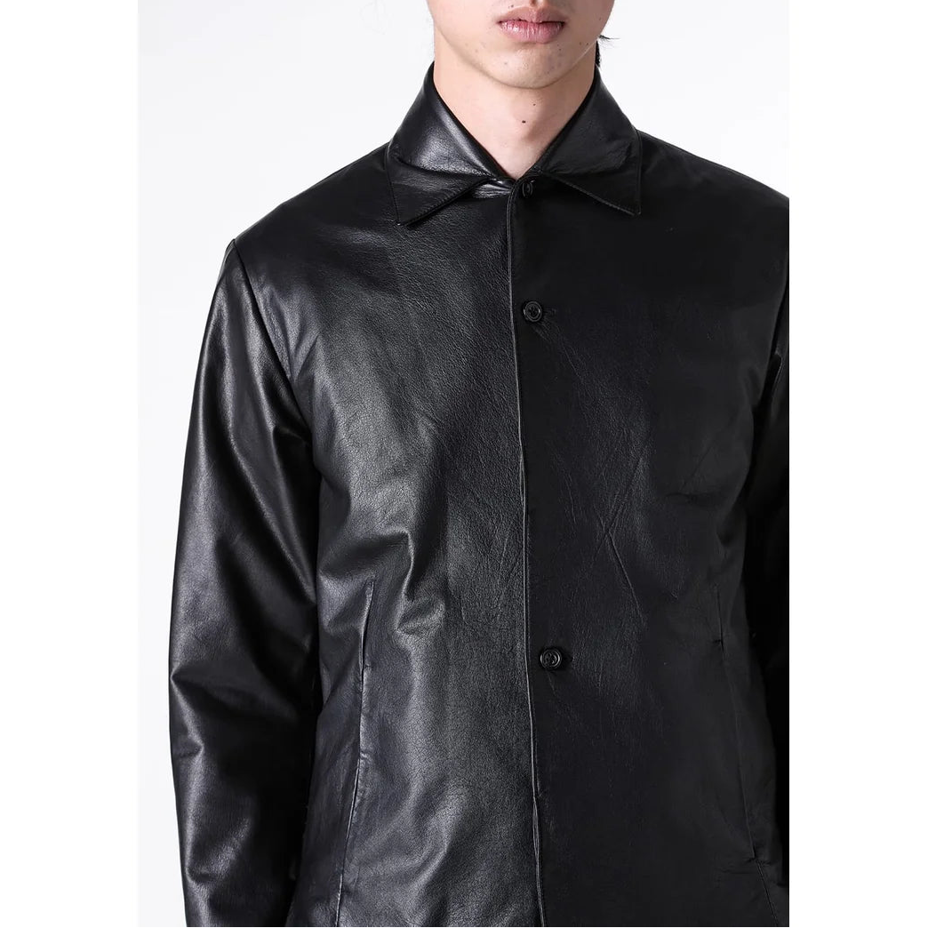 Black Luster Soft Steer Leather Shirt Jacket