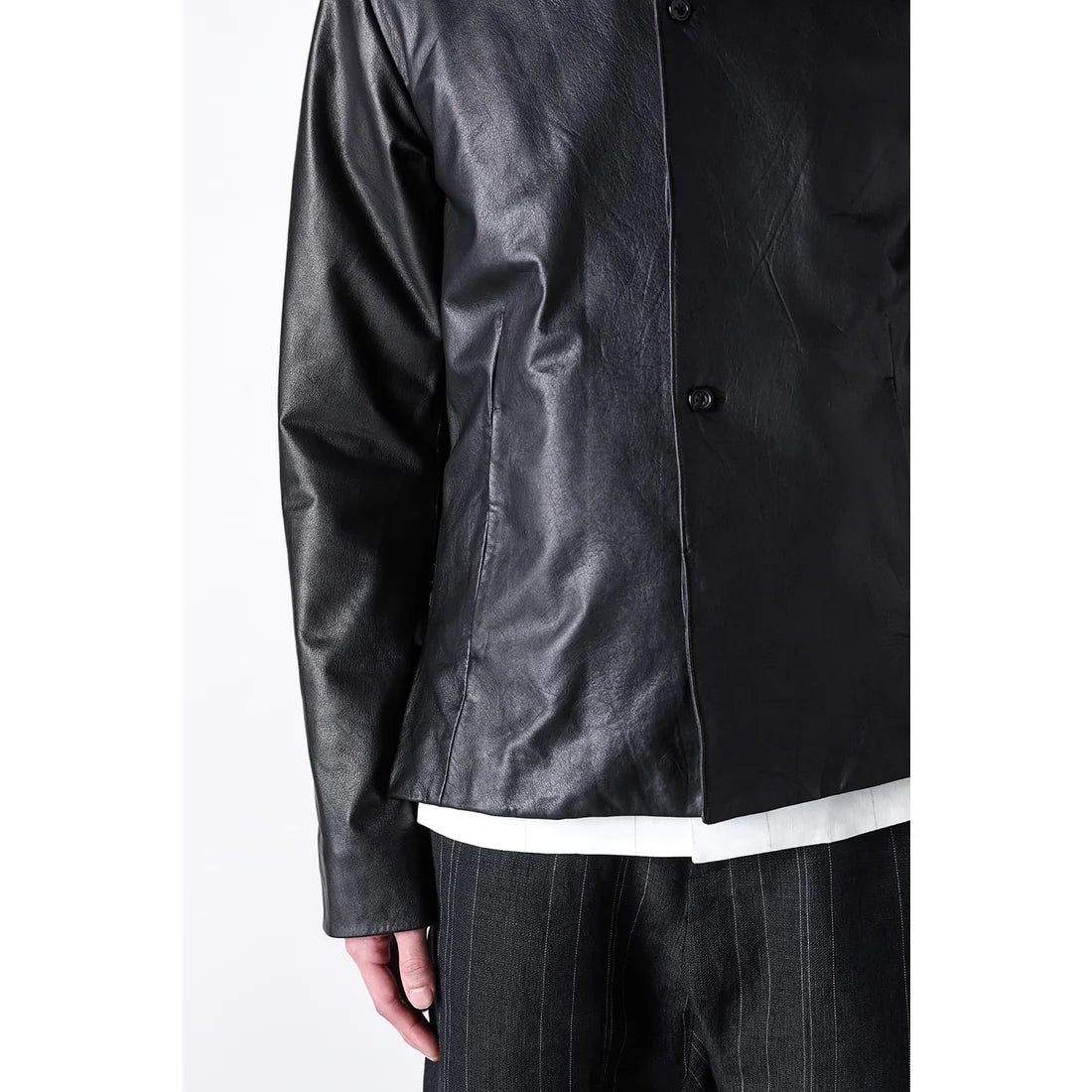 Black Luster Soft Steer Leather Shirt Jacket