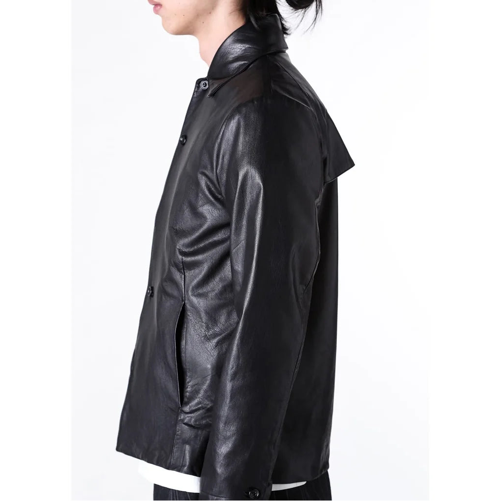 Black Luster Soft Steer Leather Shirt Jacket