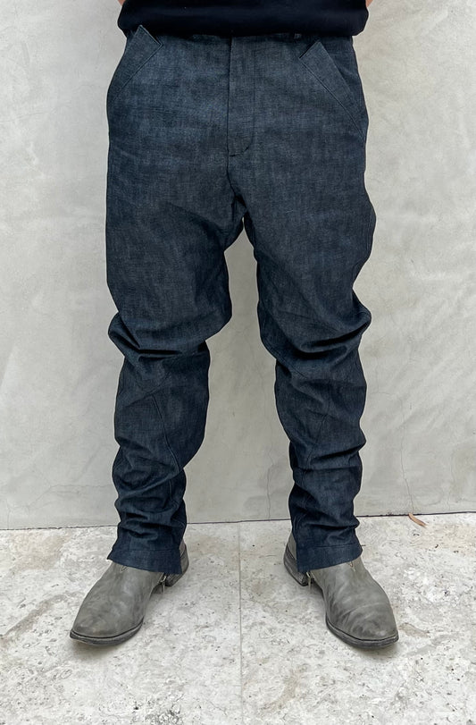 Indigo Zimbabwe Cotton Denim Elongated Trouser