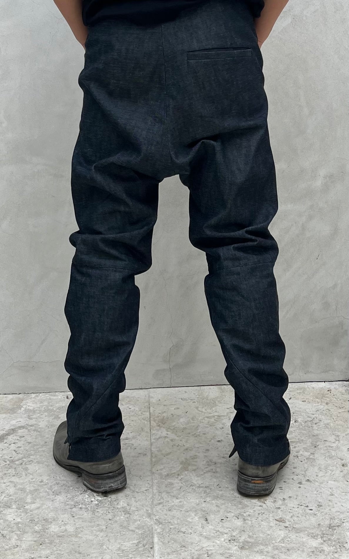 Indigo Zimbabwe Cotton Denim Elongated Trouser