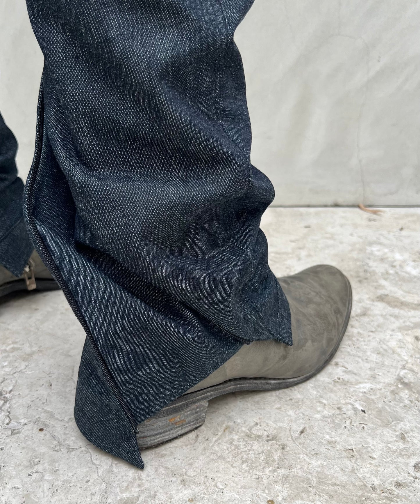 Indigo Zimbabwe Cotton Denim Elongated Trouser