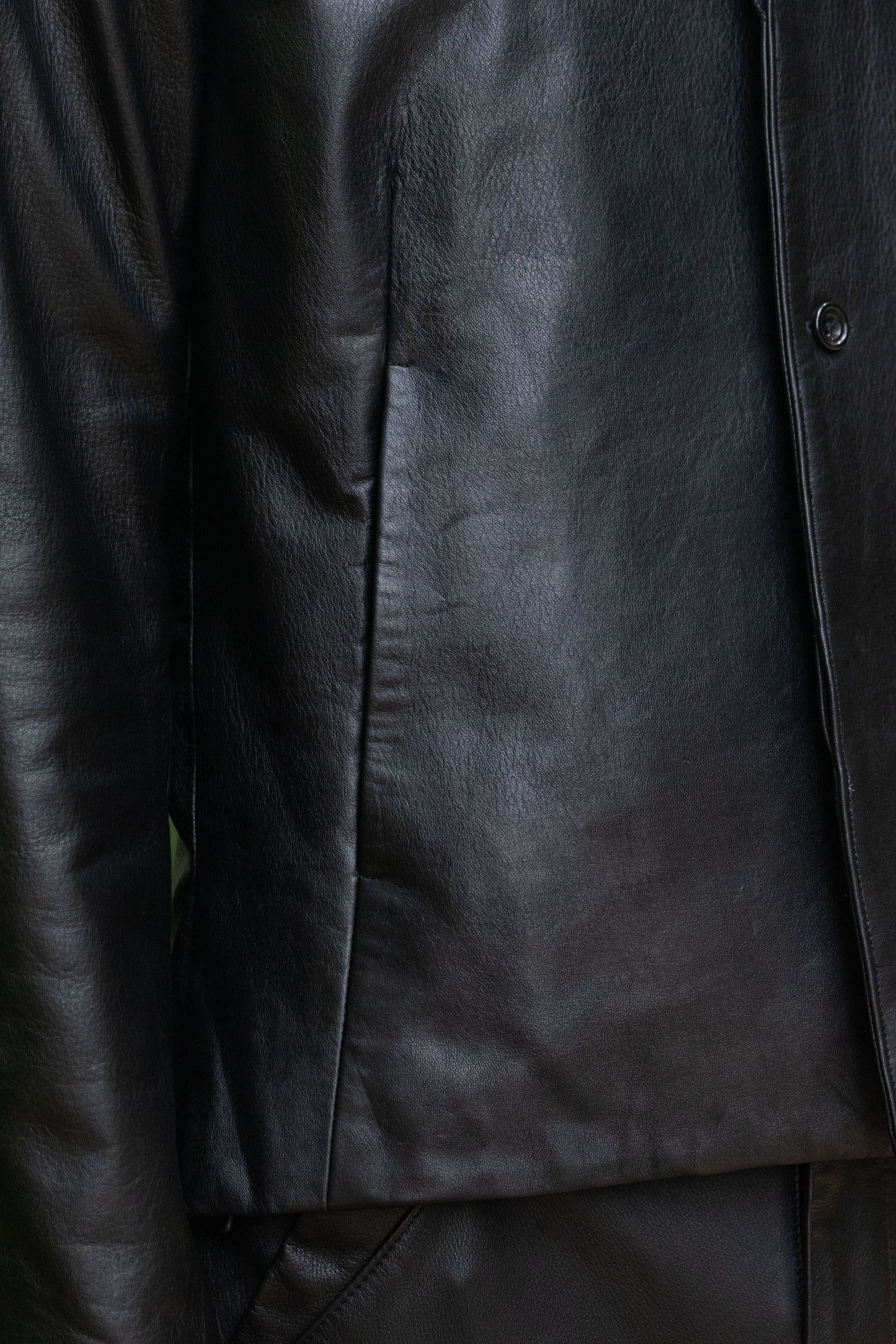 Black Luster Soft Steer Leather Shirt Jacket