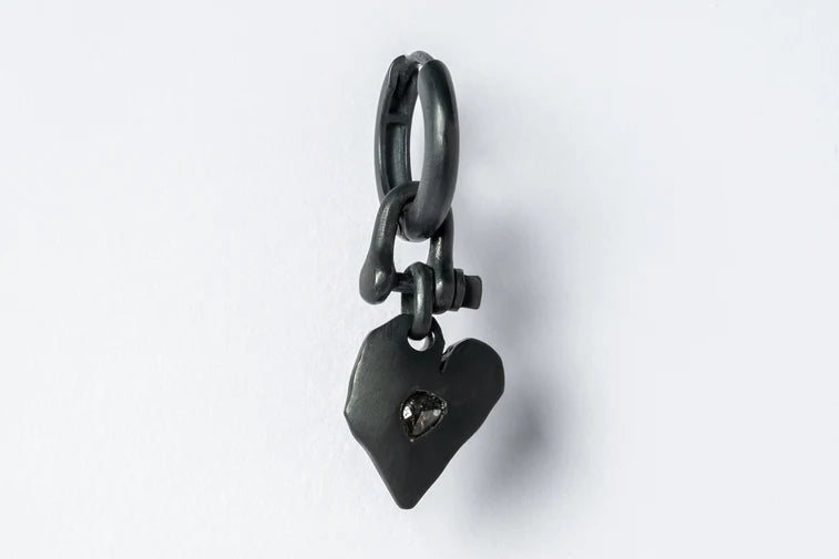 Jazz's Solid Heart Earring Extra Small 0.2 CT Tiny Faceted Diamond Slab Z2335-KA+FCDIA