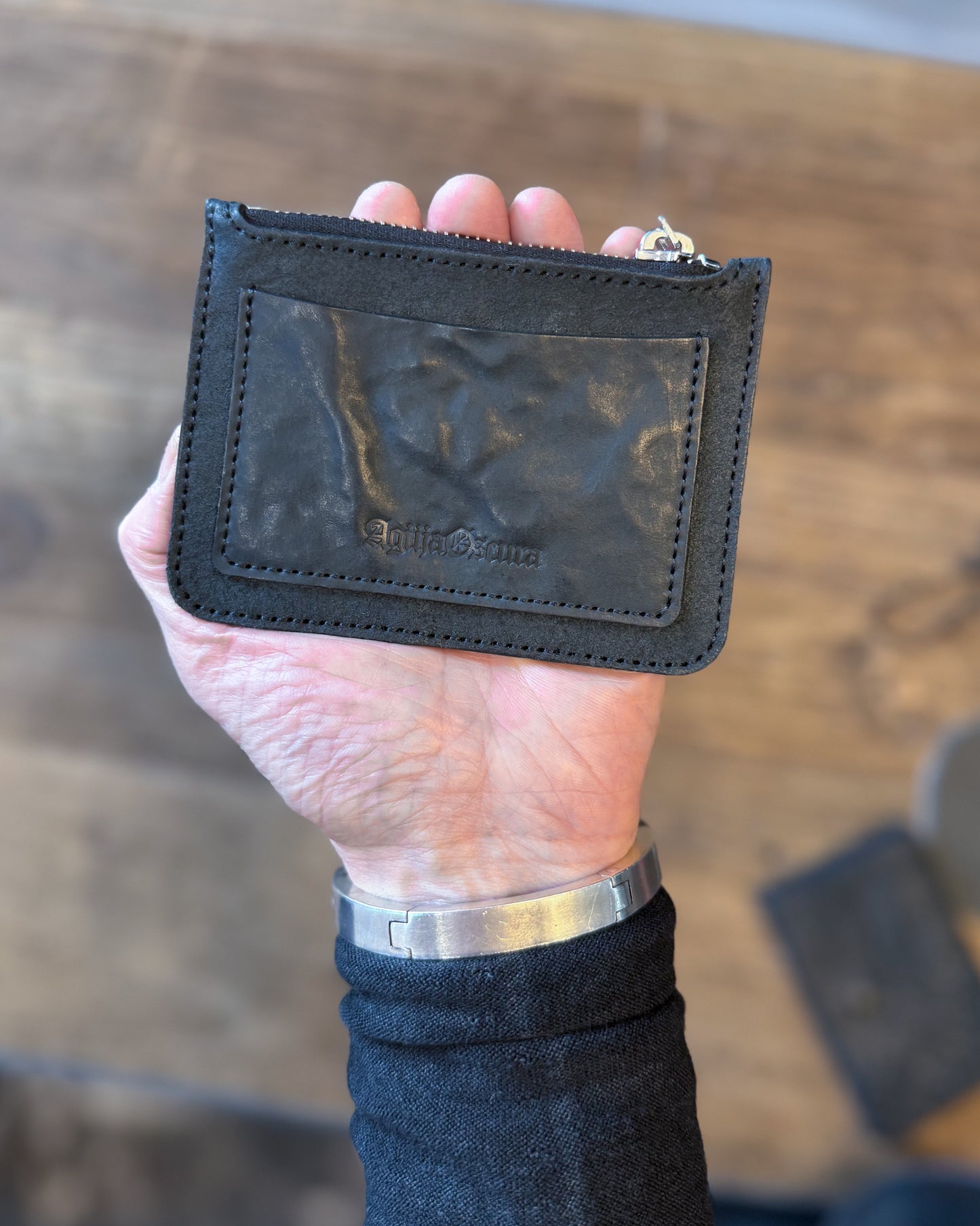 Black Culatta Horse Currency Zipper Wallet