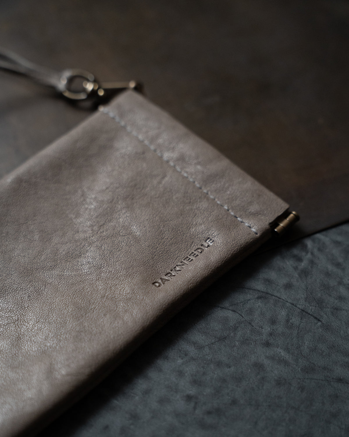 Grey Italian Lambskin Velo Eyewear Pouch
