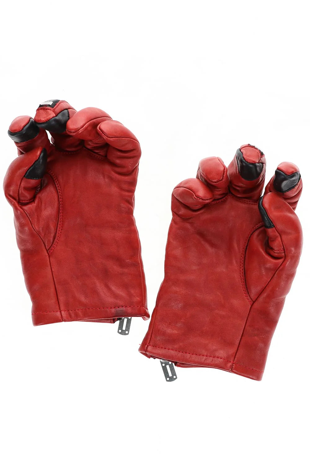 Red Horse Leather Zip Gloves