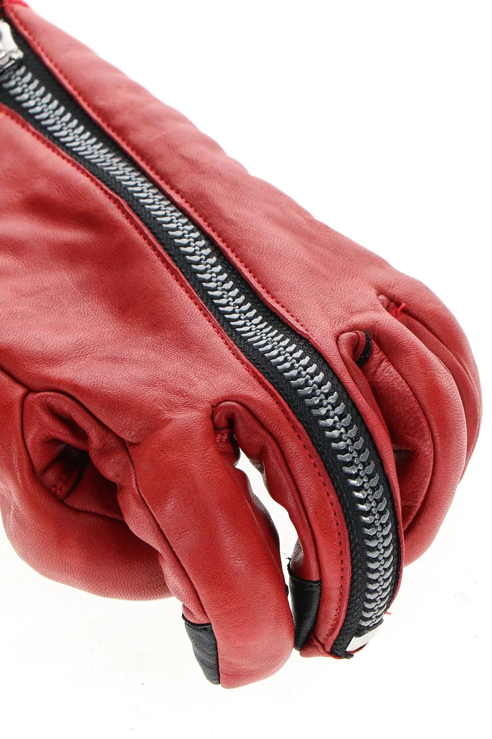 Red Horse Leather Zip Gloves