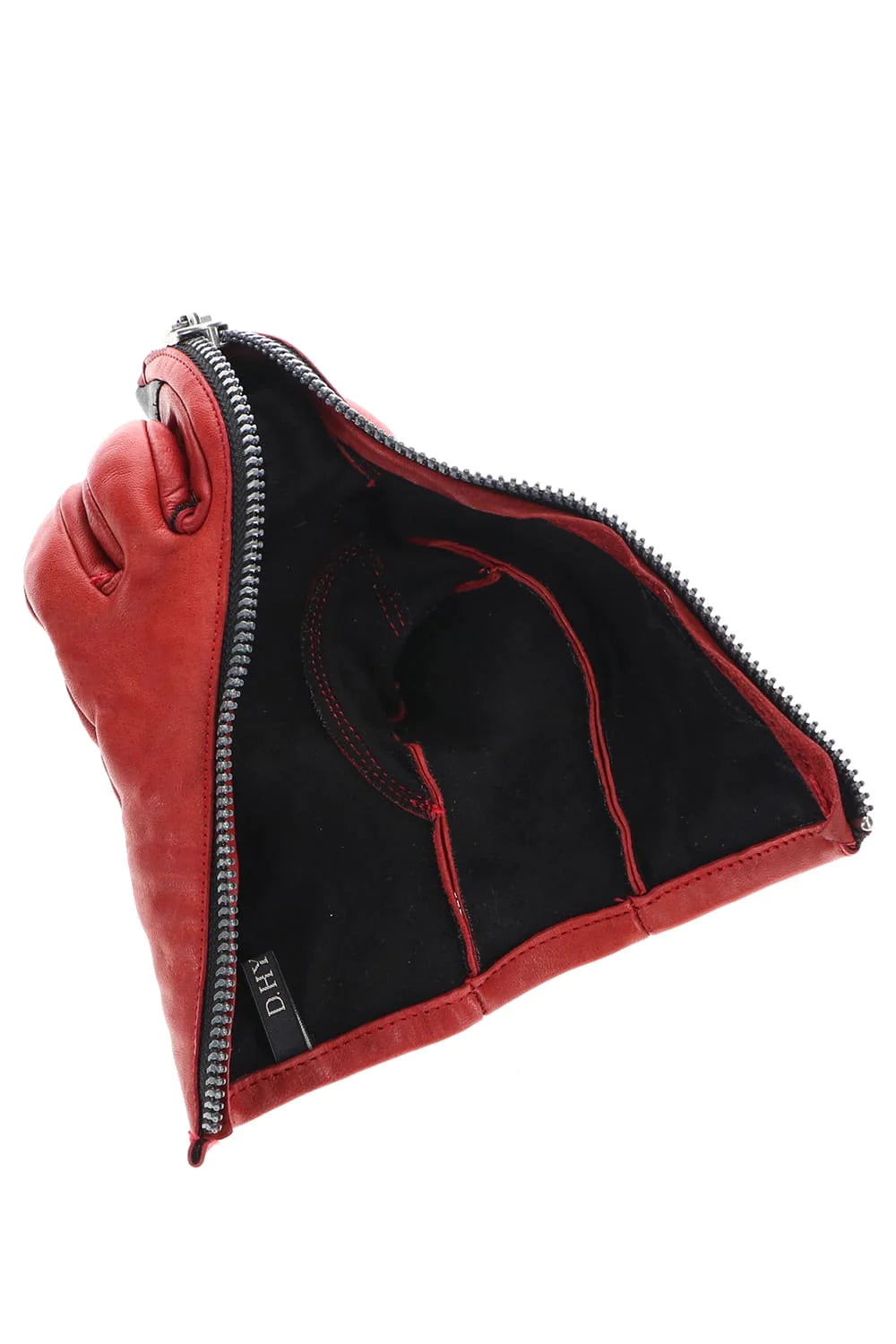 Red Horse Leather Zip Gloves