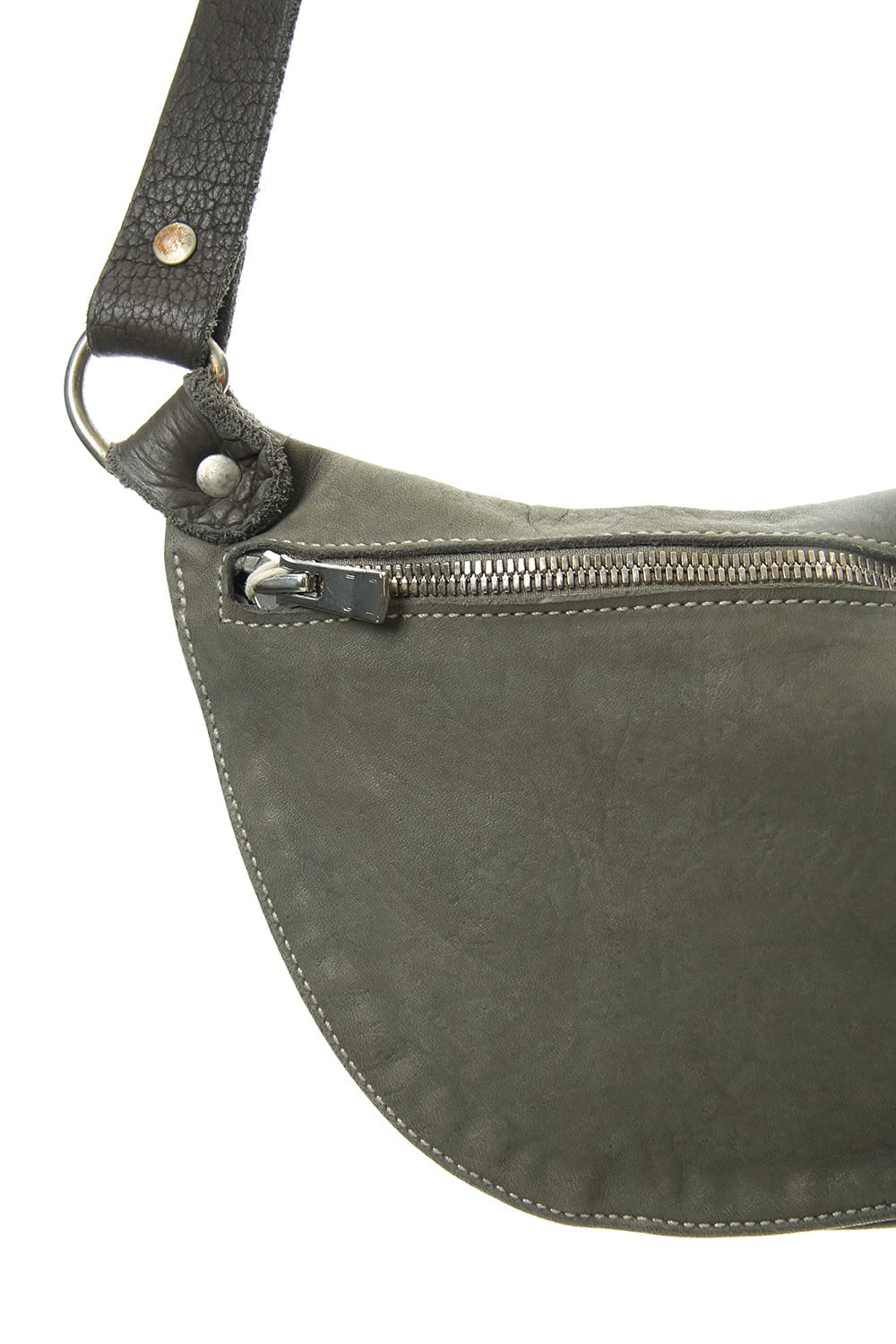 Military Green Soft Horse Leather Small Belt Bag Q100