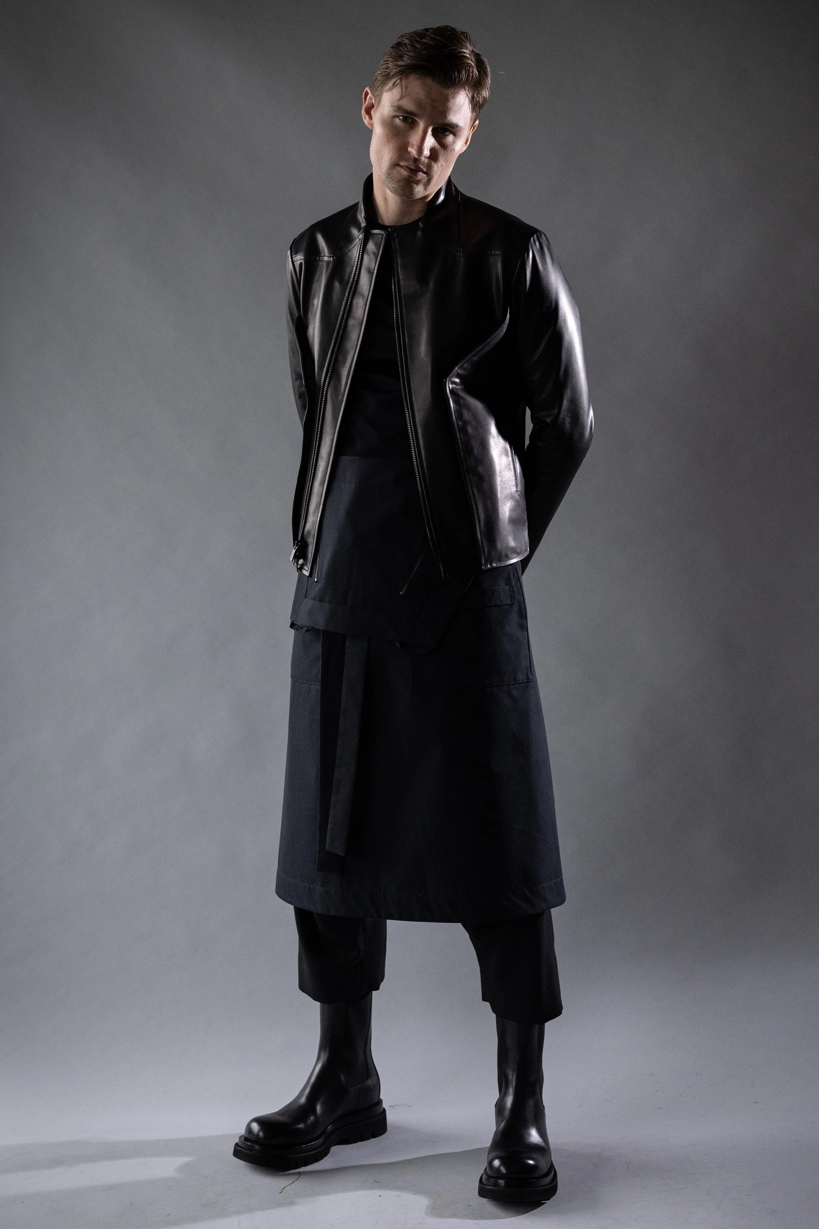 Black Roma Cow Leather BEVEL JACKET – The Archive Black Roma Cow Leather BEVEL JACKET – The Archive