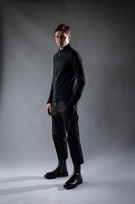 Black Ventile Cotton BEVEL JACKET