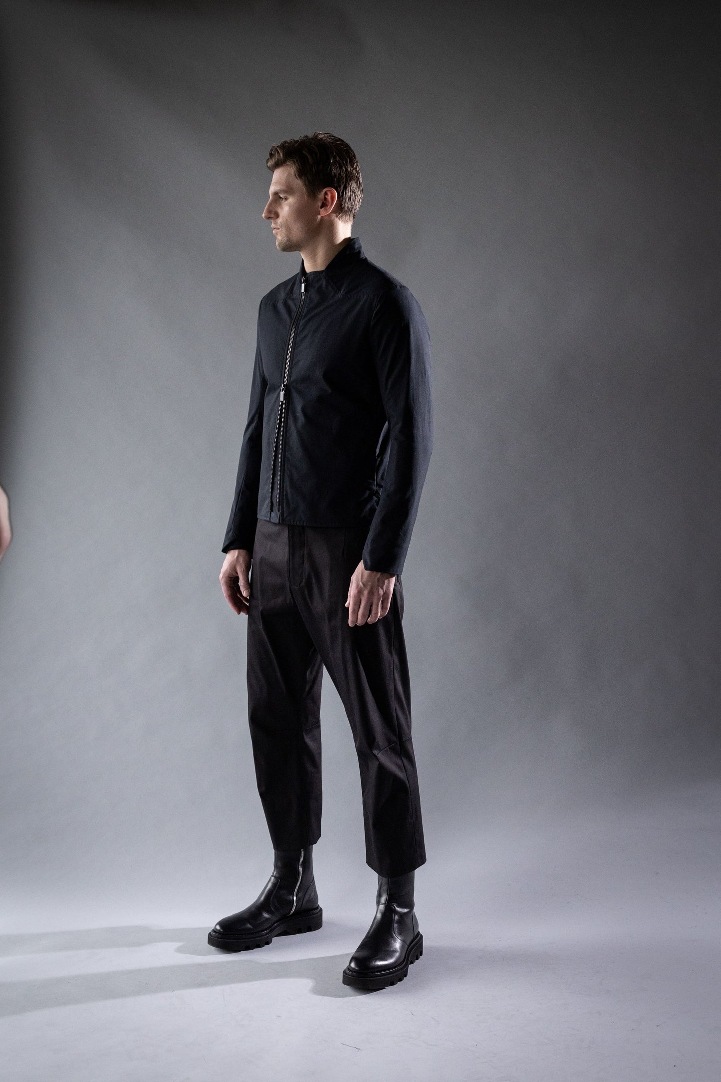 Black Ventile Cotton BEVEL JACKET