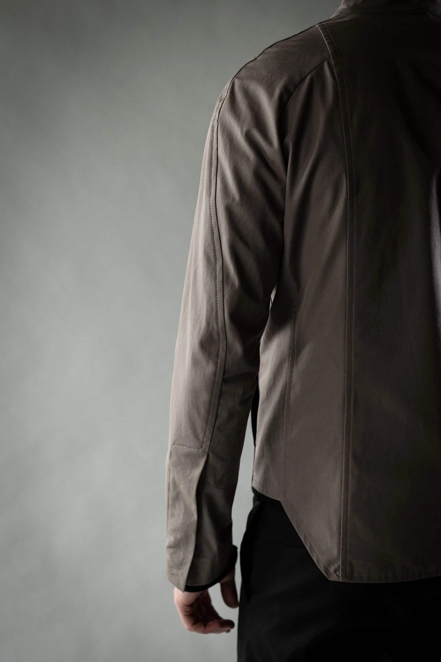 Static Black Japanese Linen Cotton Chambray AERA OVERSHIRT
