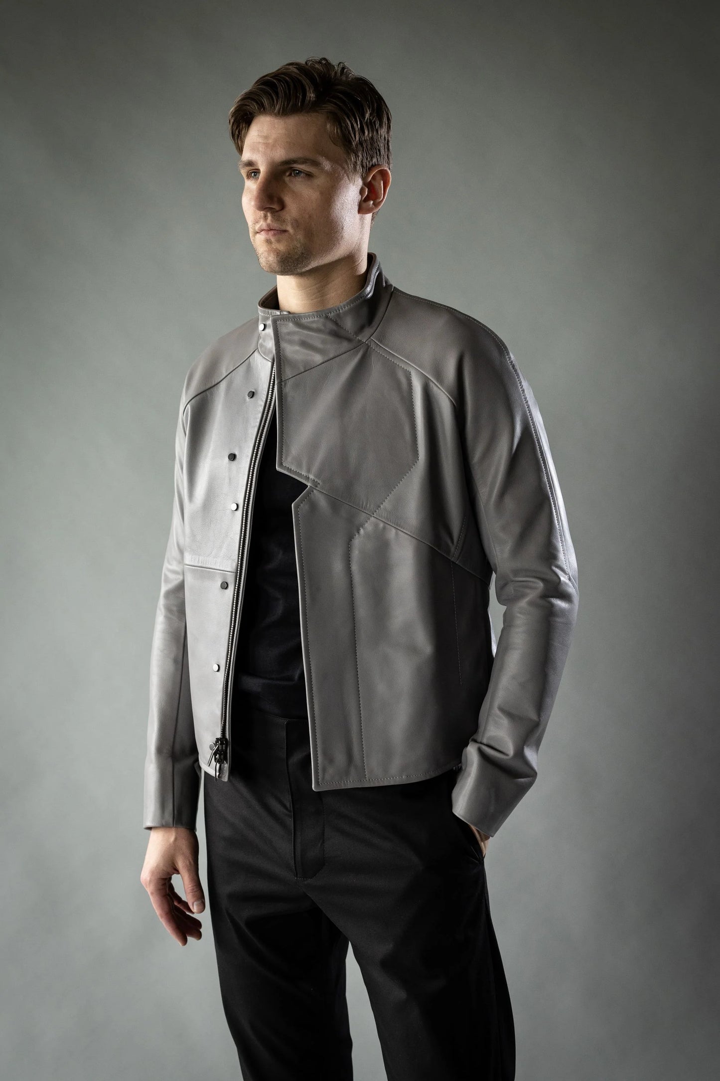 Quantum Grey Roma Cow Leather DISTRICT Jacket