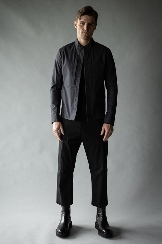 Black Japanese Stretch Cotton HELIX PANT