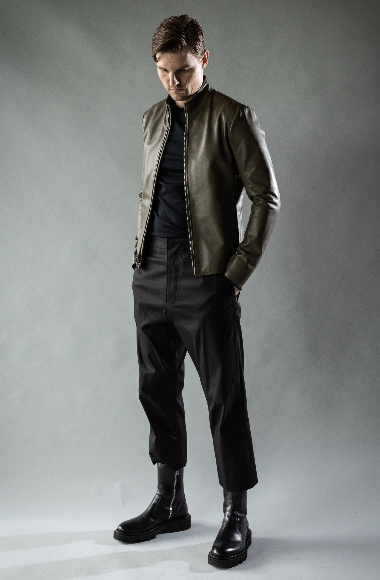 Black Japanese Stretch Cotton HELIX PANT