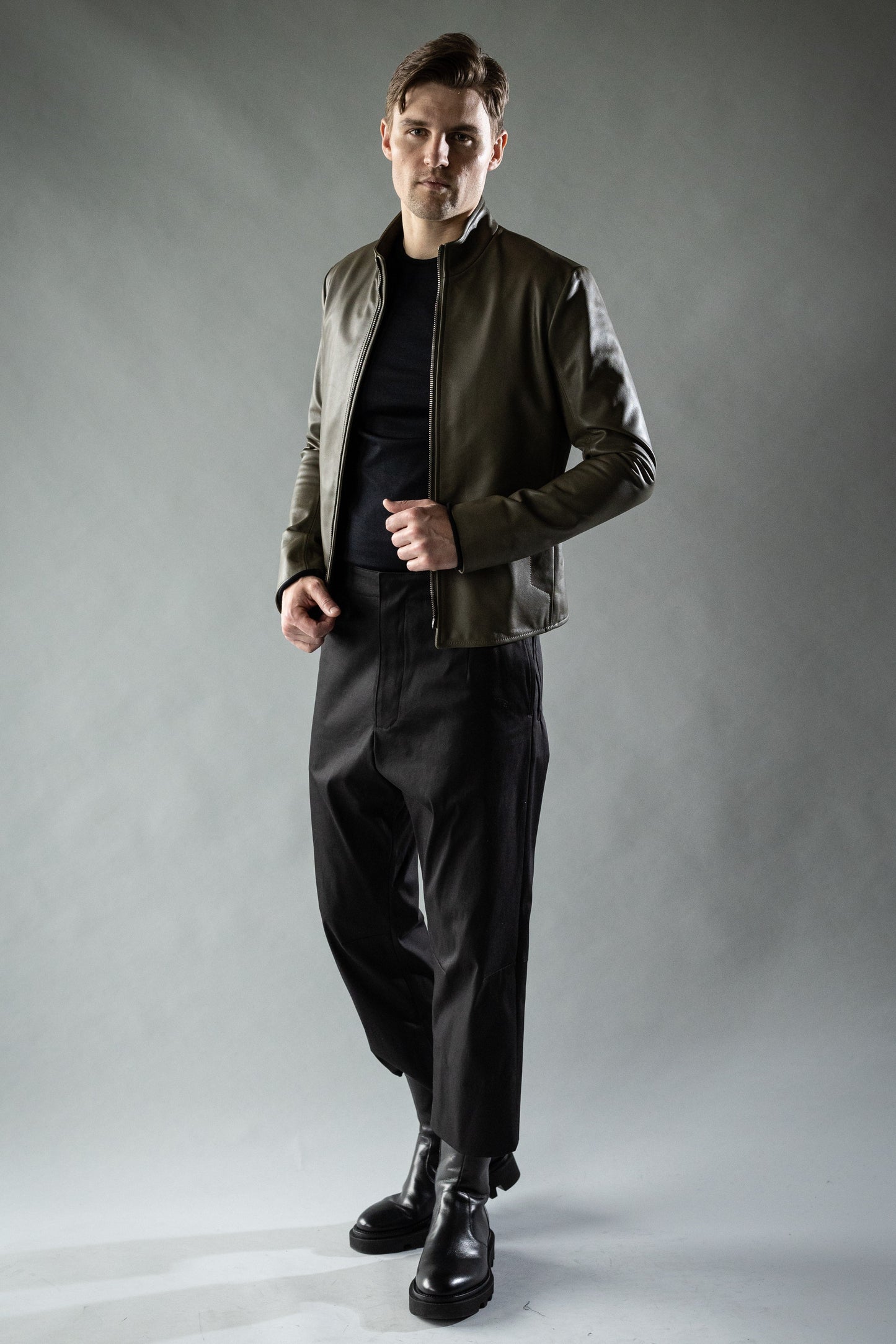 Black Japanese Stretch Cotton HELIX PANT