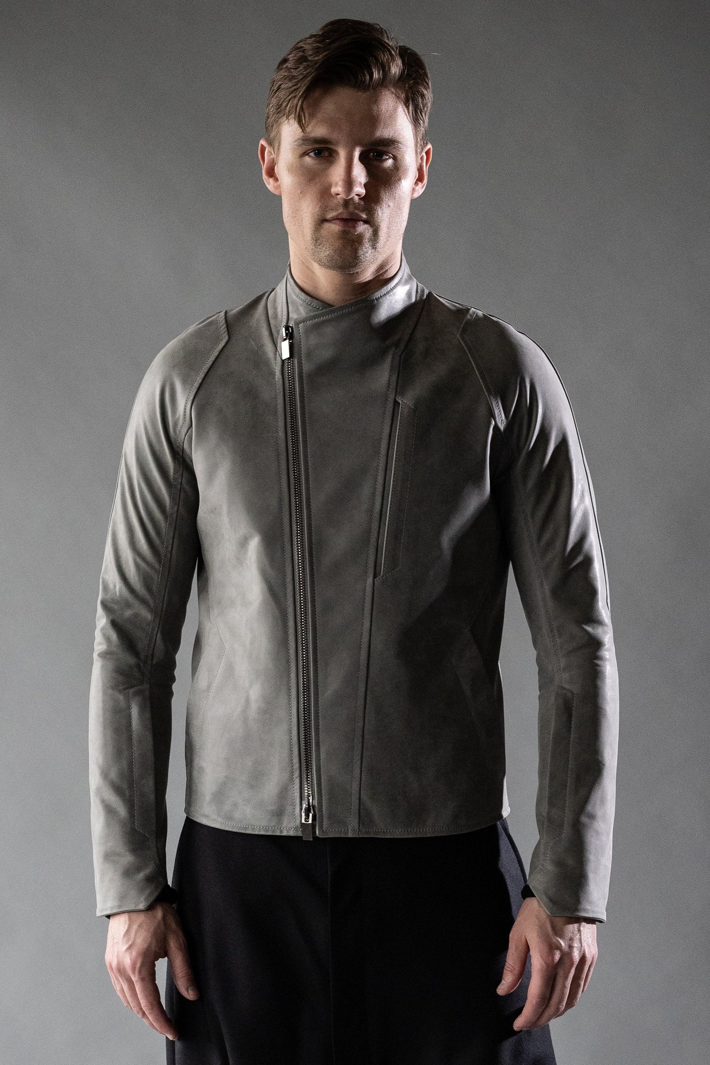 Beton Brut Light Grey Pandora Cow Leather INTEGRAL JACKET
