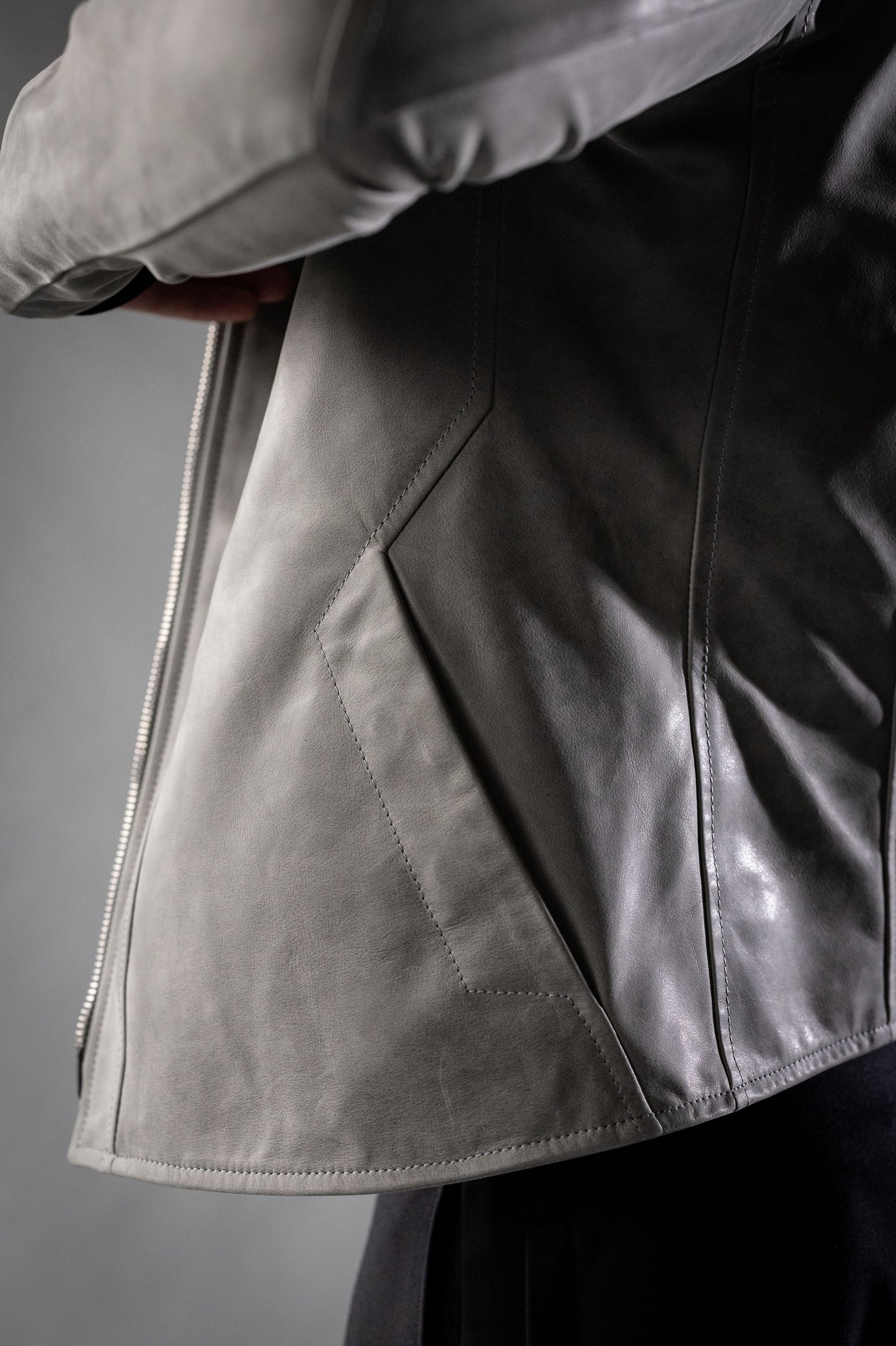 Beton Brut Light Grey Pandora Cow Leather INTEGRAL JACKET