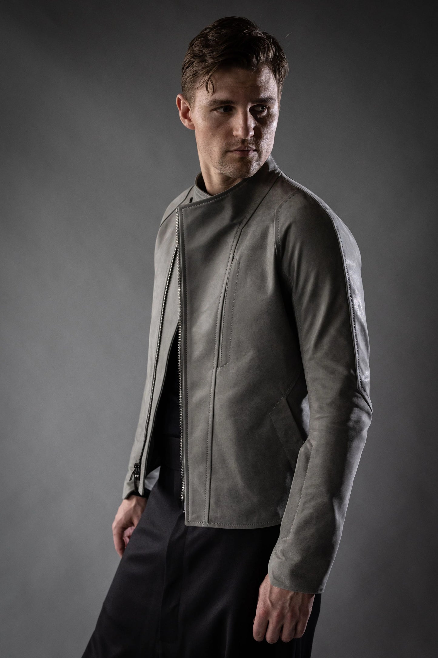 Beton Brut Light Grey Pandora Cow Leather INTEGRAL JACKET