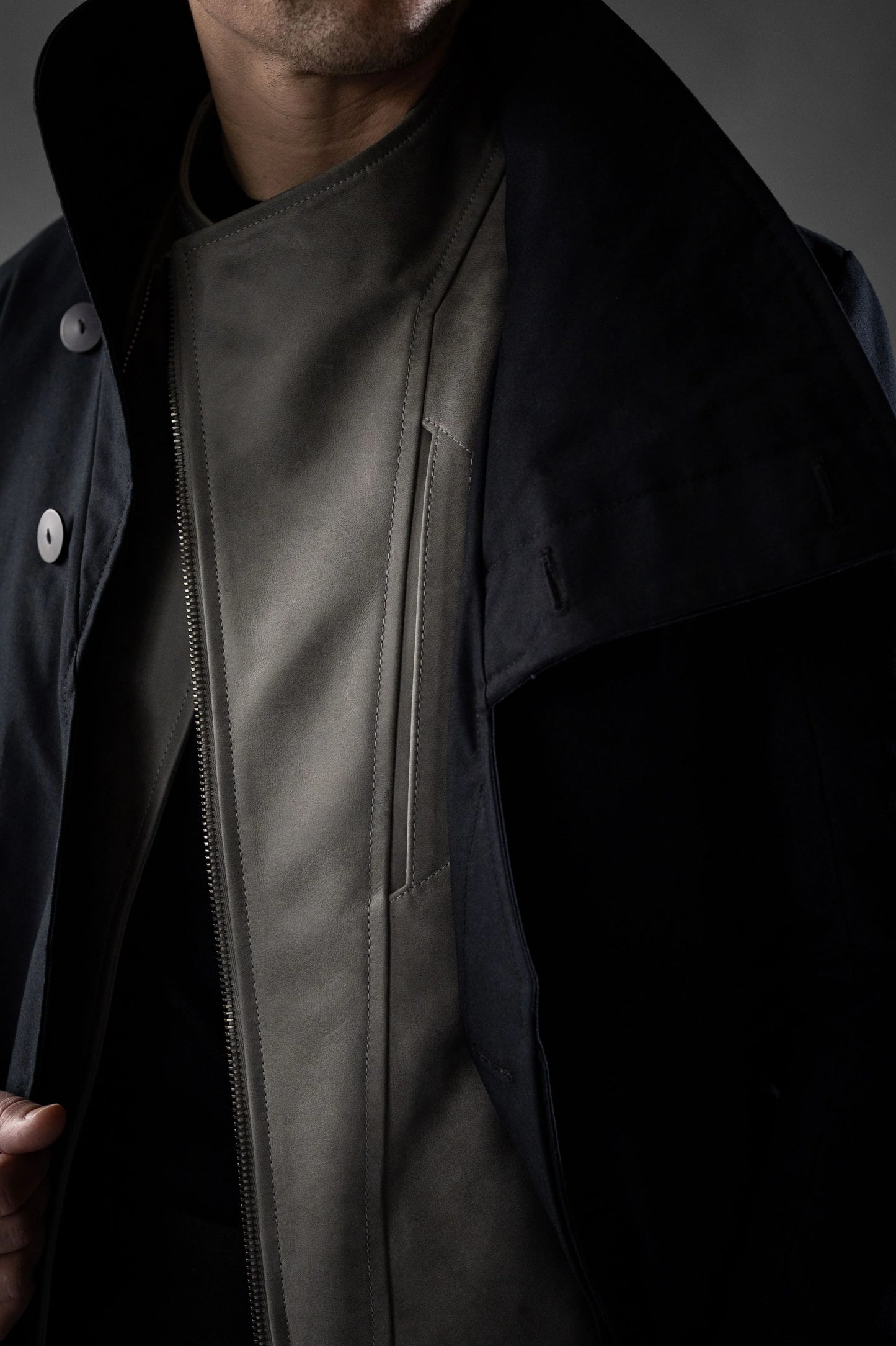 Beton Brut Light Grey Pandora Cow Leather INTEGRAL JACKET