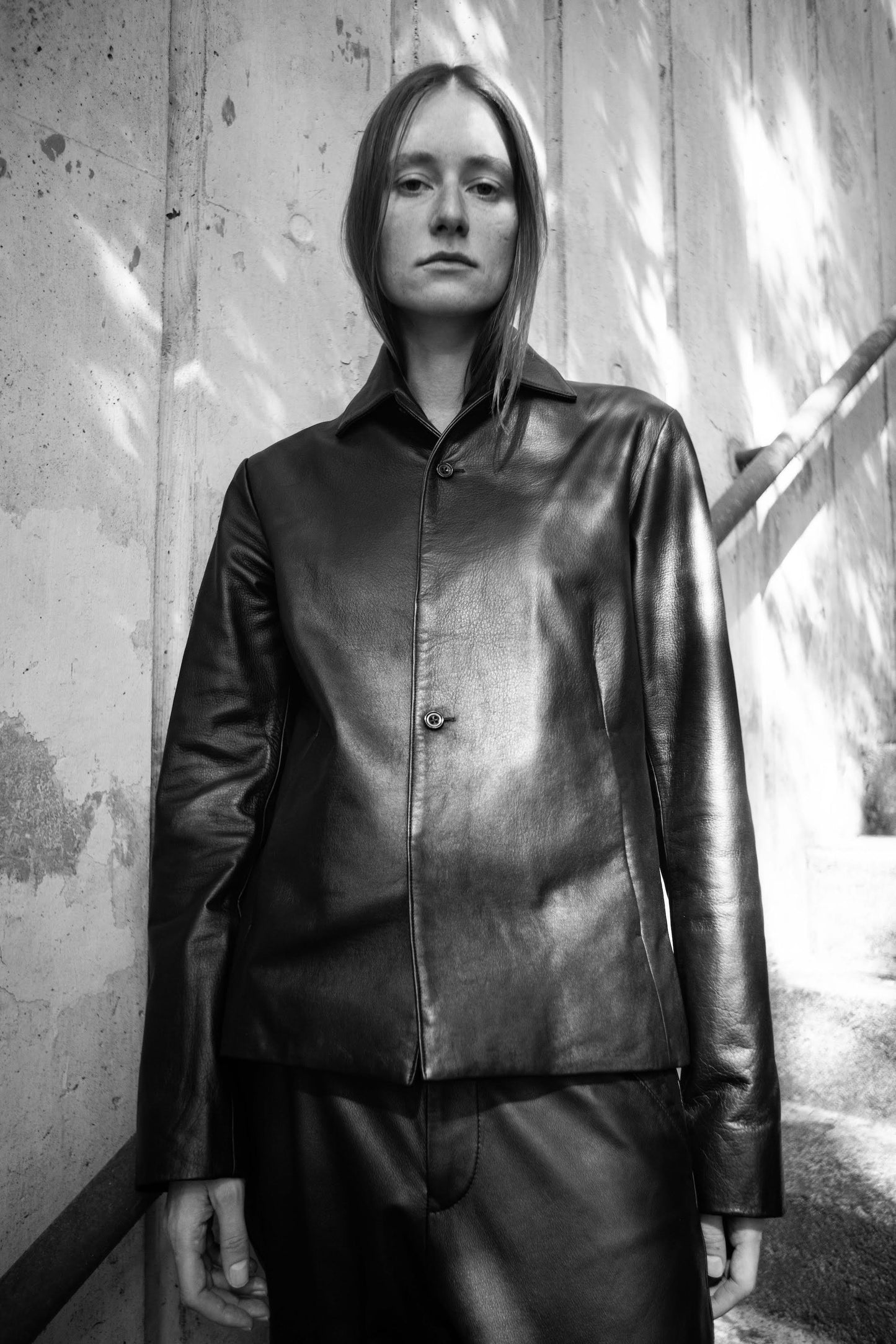 Black Luster Soft Steer Leather Shirt Jacket