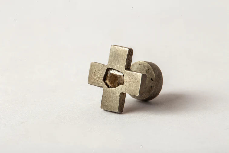 Plus Earring 0.2 CT Diamond Slab 12mm 1035-2-DA+DIA